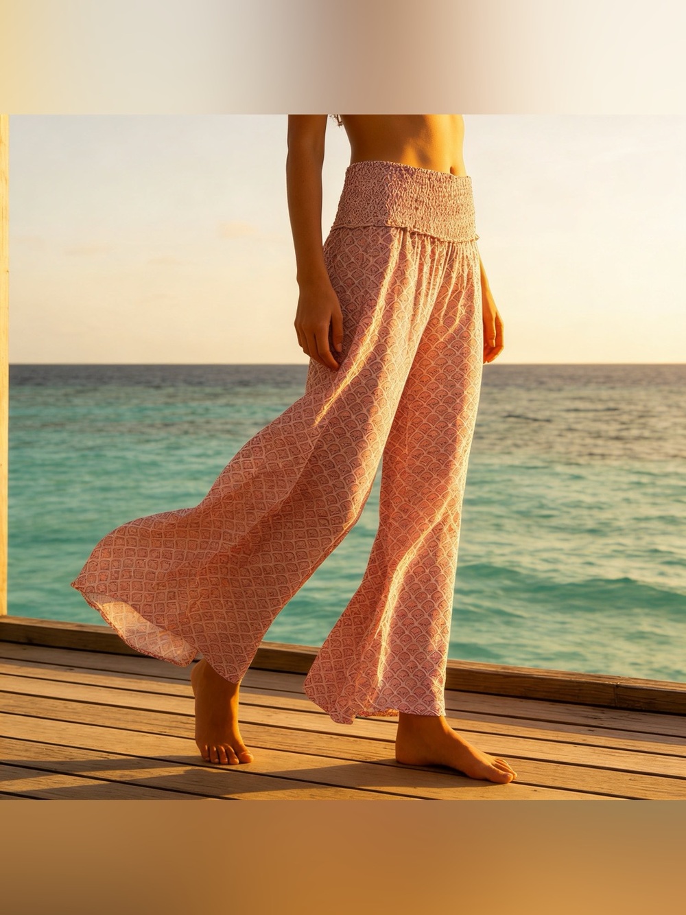 Karma Highway Printed Elastic Waist Pants